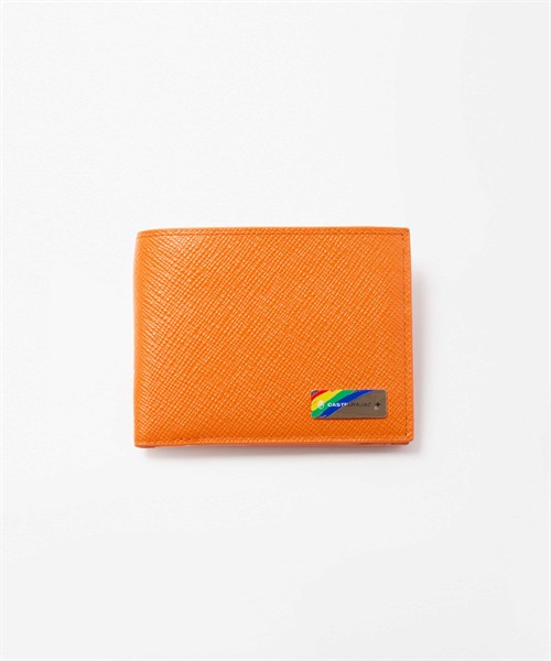 二つ折り財布 カード段4＜エリー＞(オレンジ-フリー)