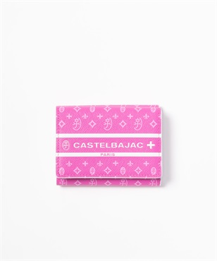 三つ折り財布 カード段6＜ビジュー小物＞(ピンク-フリー)