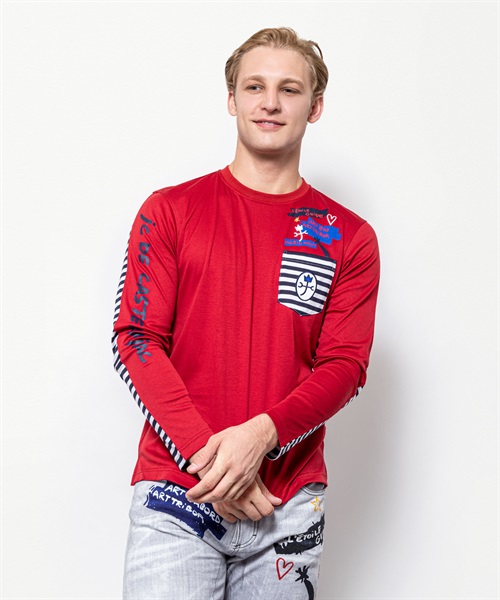 スイスコットンスムースボーダー使い長袖Tシャツ | カステルバジャック（CASTELBAJAC）公式通販
