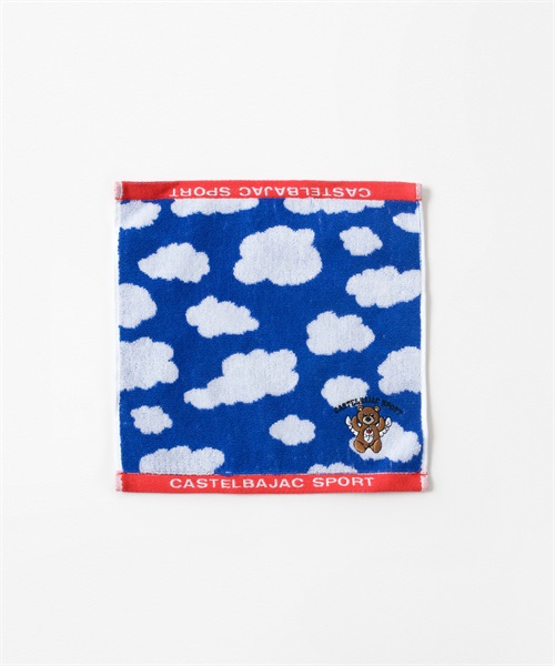 【EC限定】雲柄ジャカード＆クマ刺繍ハンカチタオル(50 ブルー-40)