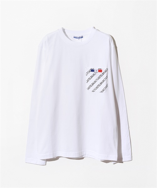 【EC限定】ロゴ柄ポケット付き長袖Tシャツ(01 ホワイト-44)