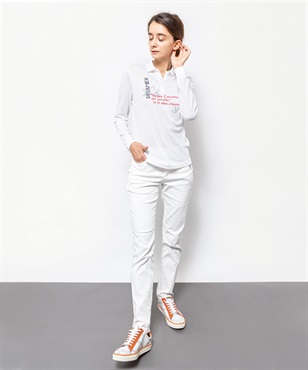 スイスコットンＤＲＥＡＭＥＲモチーフ長袖ポロシャツ(01 ホワイト-40)
