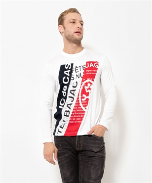 60天竺切り替えブルゾン長袖Tシャツ