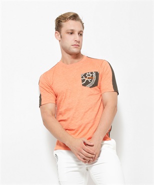 デニム調天竺半袖Tシャツ(20 オレンジ-46)