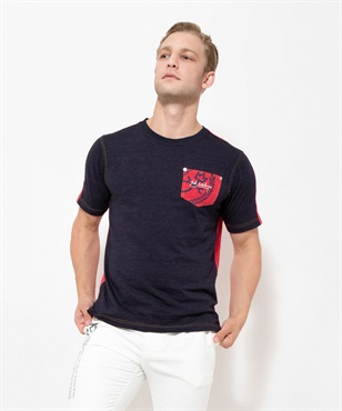 デニム調天竺半袖Tシャツ