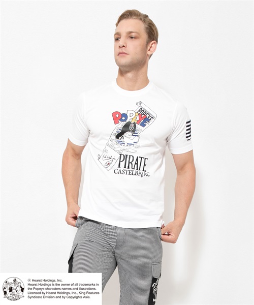 POPEYE(TM) スイスコットン天竺ポ半袖Tシャツ(01 ホワイト-46)