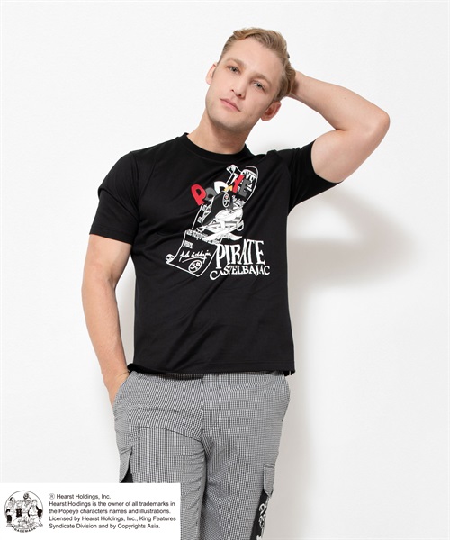 POPEYE(TM) スイスコットン天竺ポ半袖Tシャツ(99 ブラック-46)