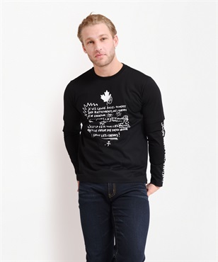 綿50S長袖Tシャツ(99ブラック-46)