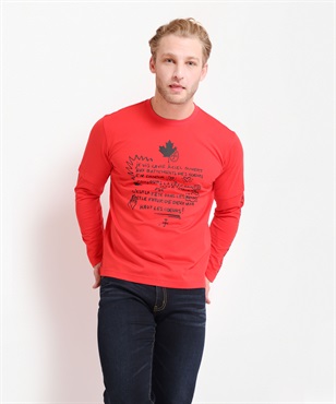 綿50S長袖Tシャツ(80レッド-46)