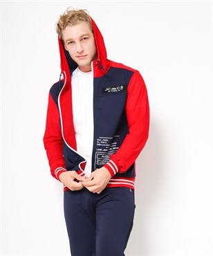 ナイロンメッシュストレッチブルゾン(80レッド-46)