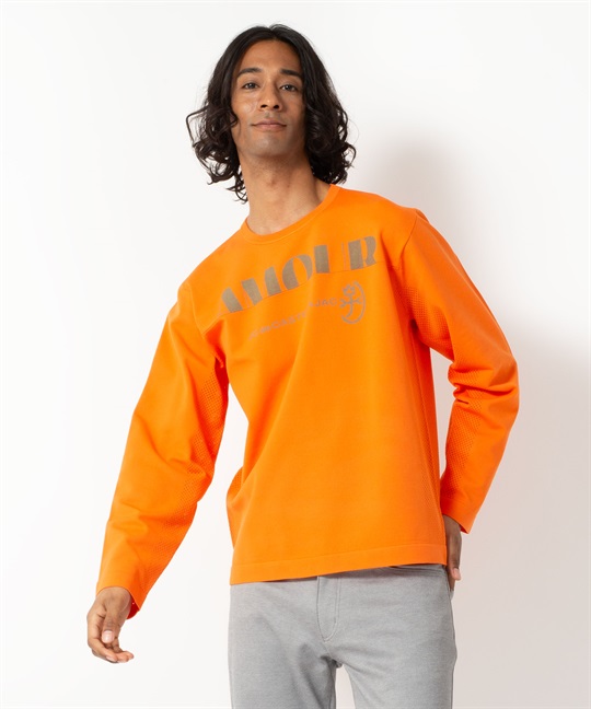 ポリエステルニット長袖Tシャツ(20オレンジ-46)