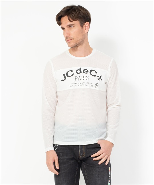 ナイロンPuメッシュ長袖Tシャツ(01ホワイト-46)