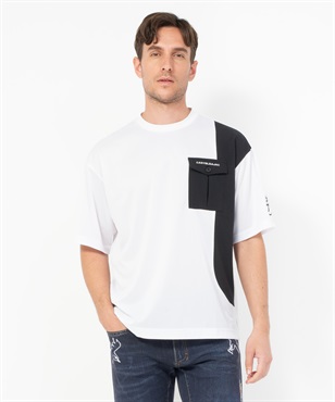 クールマックス布帛切替半袖Tシャツ(01ホワイト-46)