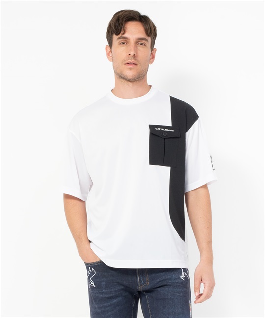 クールマックス布帛切替半袖Tシャツ(01ホワイト-46)