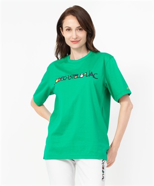 【カプセルコレクション】綿50/2天竺ロゴ柄半袖Tシャツ(40グリーン-44)
