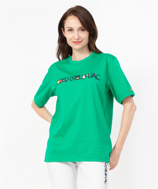 【カプセルコレクション】綿50/2天竺ロゴ柄半袖Tシャツ(40グリーン-44)