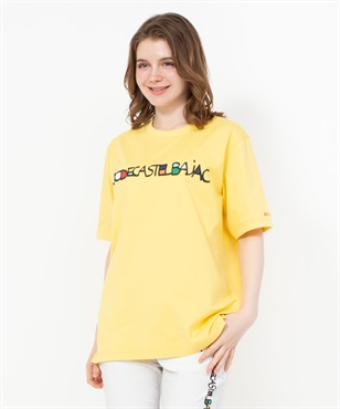 【カプセルコレクション】綿50/2天竺ロゴ柄半袖Tシャツ(30イエロー-44)