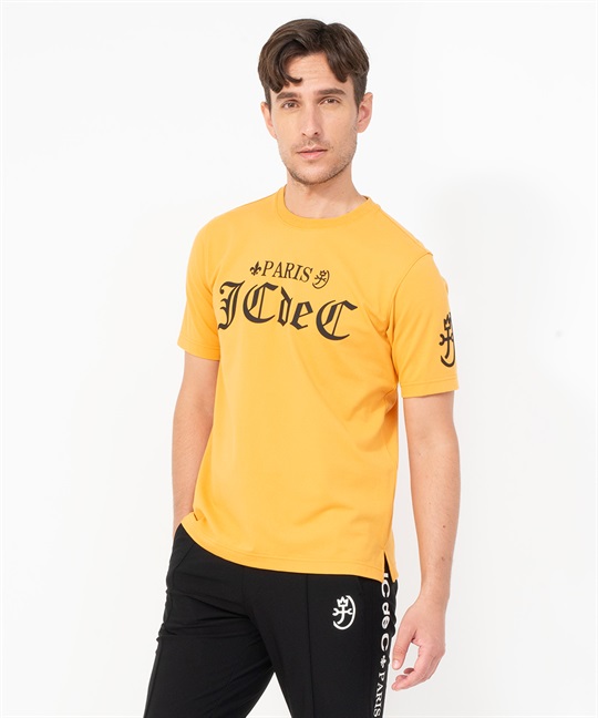 綿ポリエステルストレッチ鹿の子半袖Tシャツ(35マスタード-46)