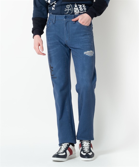 ロゴデニムインクジェットパンツ(55スレートブルー-44)