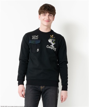 【TOM and JERRY】Peナイロン混トレーナー(99ブラック-46)