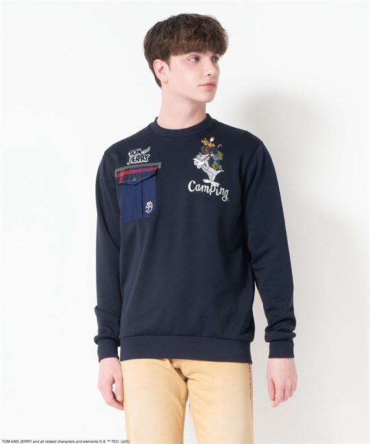 【TOM and JERRY】Peナイロン混トレーナー(59ネイビー-46)