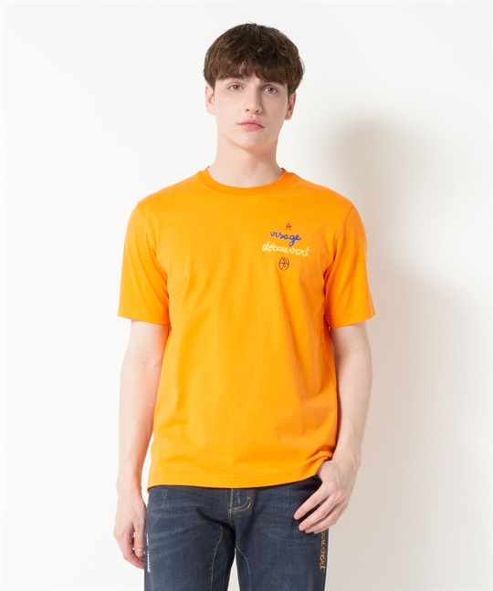 50/2シルケット後身プリント半袖Tシャツ