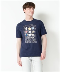 50/2シルケット前身プリント半袖Tシャツ