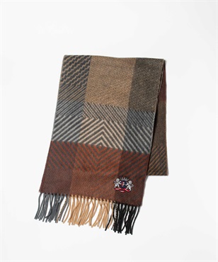 アクリルランダム格子柄マフラー(80レッド-40)