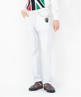 【カプセルコレクション】綿ナイロンユニオンジャック柄インクジェットパンツ(01ホワイト-44)