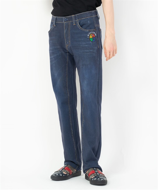 【カプセルコレクション】綿ナイロンユニオンジャック柄インクジェットパンツ(59ネイビー-44)