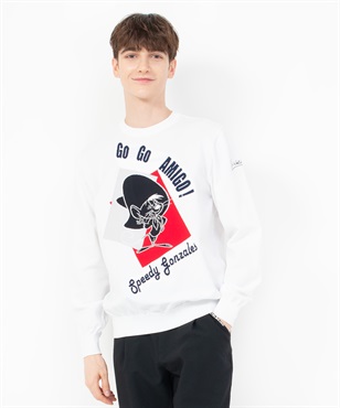 SPEEDY GONZALES柄ポリエステル糸インターシャセーター(01ホワイト-46)