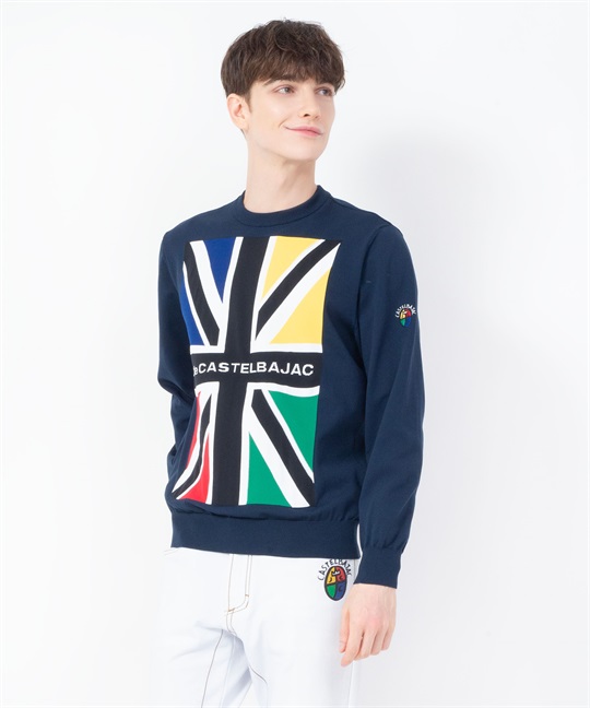 【カプセルコレクション】Peユニオンジャックインターシャセーター(59ネイビー-46)