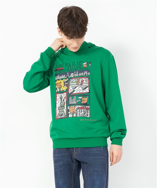 【カプセルコレクション】KUMA柄パーカー(40グリーン-46)