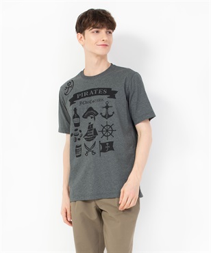 綿50/2パイレーツ柄半Tシャツ(97チャコールグレー-46)