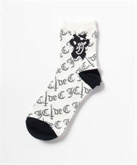 ロゴ総柄JQパイレーツKUMAアンクル丈ソックス