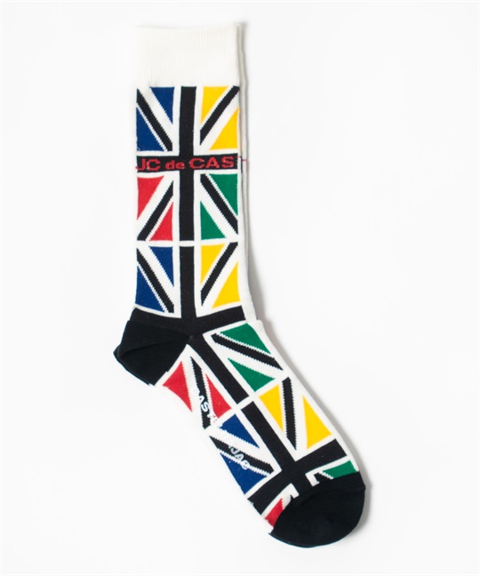 【カプセルコレクション】ユニオンジャック総柄クルー丈ソックス(01ホワイト-46)