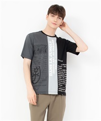 綿スムース切替SAFARI柄半Tシャツ