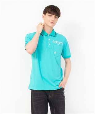 【カプセルコレクション】エコ鹿の子衿裏昇華転写半ポロシャツ(56ターコイズ-46)