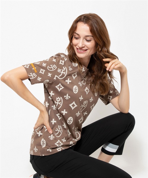 ギザンティ天竺 モノグラム総柄プリント半袖Tシャツ(17 モカブラウン-40)