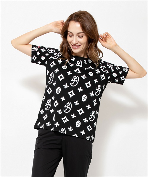 ギザンティ天竺 モノグラム総柄プリント半袖Tシャツ(99 ブラック-40)