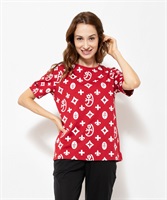 ギザンティ天竺 モノグラム総柄プリント半袖Tシャツ