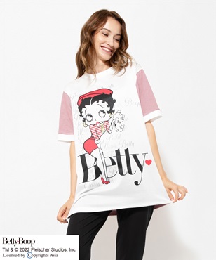 BETTY BOOP(TM) ビッグシルエット半袖Ｔシャツ(80 レッド-40)