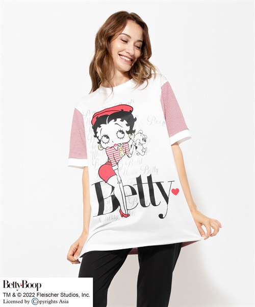 BETTY BOOP(TM) ビッグシルエット半袖Ｔシャツ(80 レッド-40)