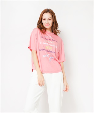 ロゴプリント 半袖Tシャツ(72ライトピンク-40)