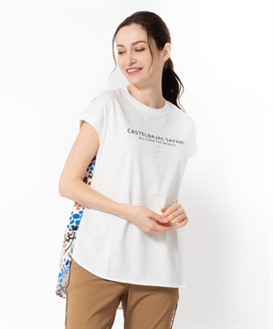 サファリ柄バックプリント半袖Tシャツ(01ホワイト-40)