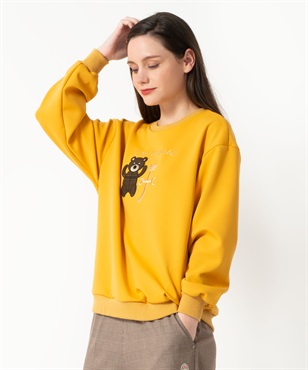 クマ家紋AP刺繍トレーナー(30イエロー-40)