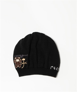 クマAP刺繍いりニットワッチ(99ブラック-42)