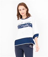 BD切替5分袖プルオーバー