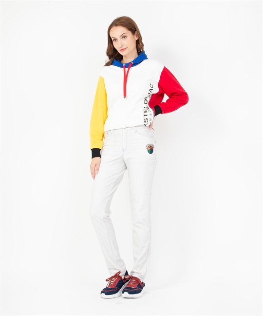 【カプセルコレクション】デニム絵インクジェットPTフル丈パンツ(01ホワイト-38)