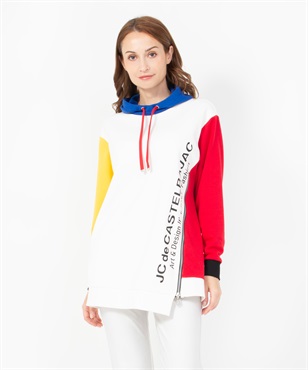 【カプセルコレクション】配色切替チュニックトレーナー(01ホワイト-40)